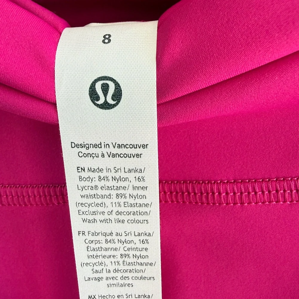 Lululemon Fast and Free High-Rise Short 6” Pockets Size 8 Pink NWT LW7CPPS